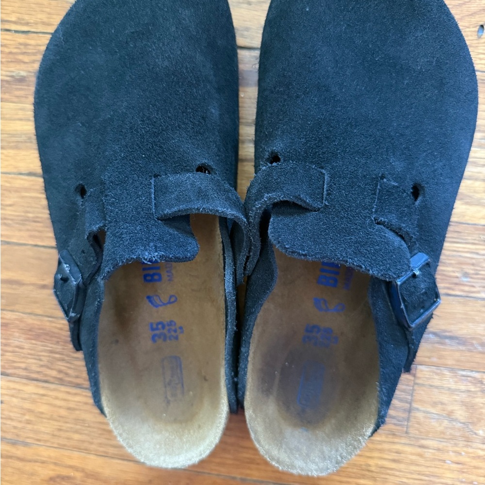 Birkenstock Boston Clog - Black Suede 35